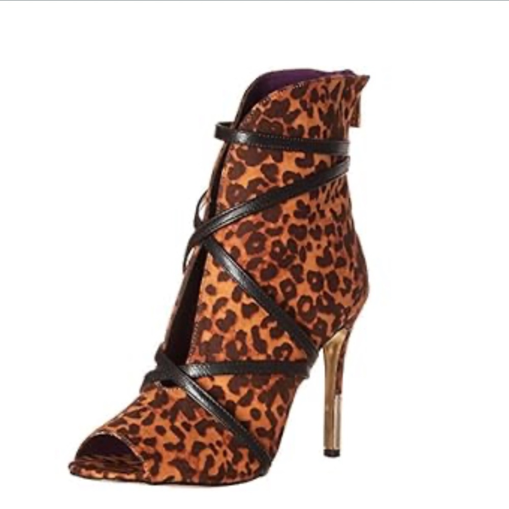 Luichiny Brown and Black High Heel Ankle Boots